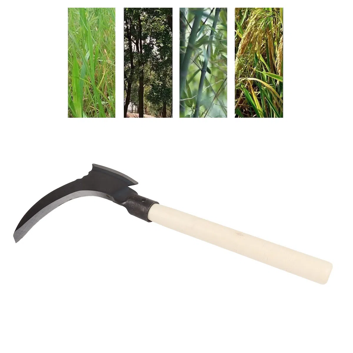 Doppia Falce,Falce da Diserbo in Acciaio Ad Alto Manganese Giardinaggio Multiuso Falce da Diserbo Falce di Sicurezza Portatile Falce Doppia Attrezzi da GiardinaggioFalciatura Tagli (Testa di taglio
