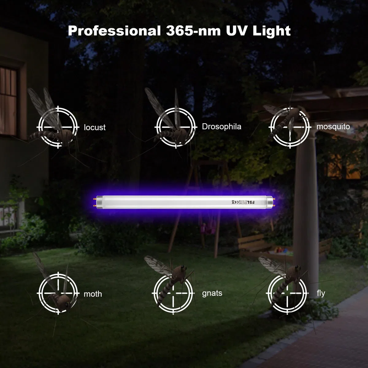 fraxinus FSL BL T8 F10W, 2 x 10W Lampadina UV Tubo, 13 in Ricambio Lampada per Zanzare, Luce Neon per 20W Zanzariera Elettrica/Ammazza Zanzare/Antizanzare/Cattura Insetti/Contro Mosche.