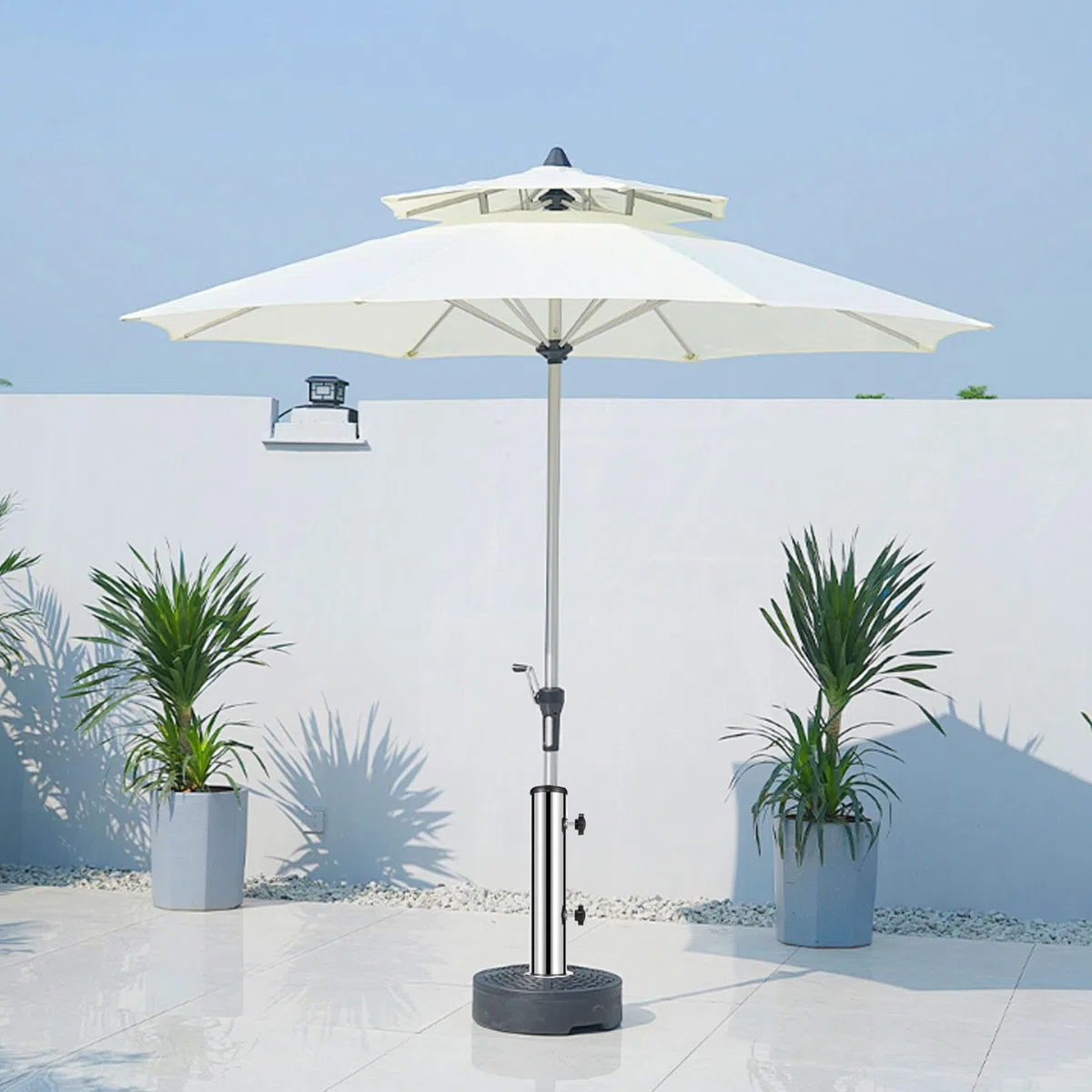 Forhome Tubo di supporto per ombrellone da giardino, universale, con 3 anelli di riduzione (48/38/32 mm), per ombrellone