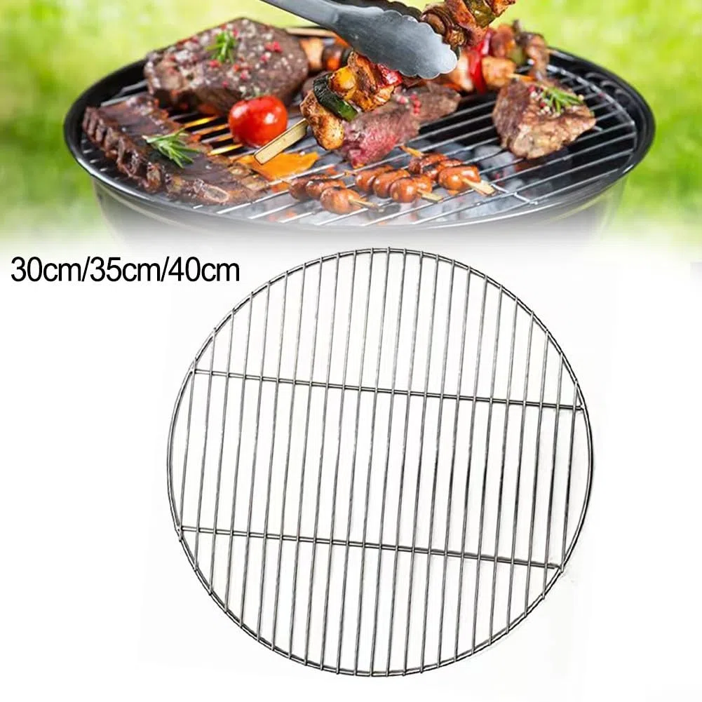 Griglie rotonde in acciaio inox per barbecue, griglie in metallo, tappetini per cottura a vapore barbecue (40 cm)