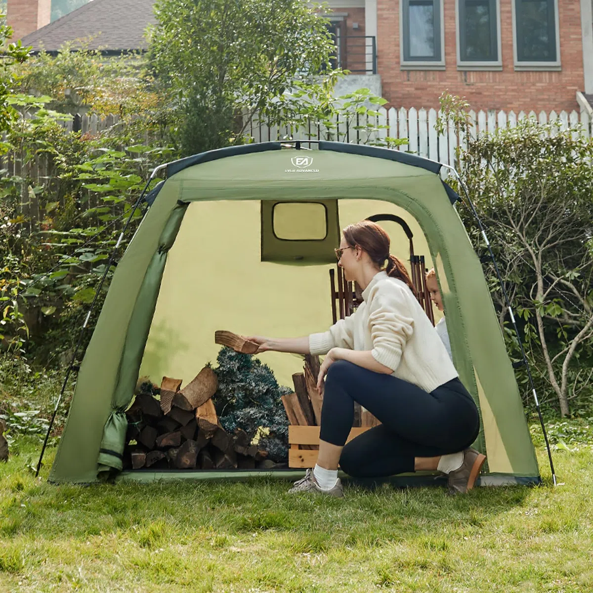 EVER ADVANCED Tenda portaoggetti per biciclette, per esterni, per bicicletta, moto, impermeabile e resistente alle intemperie, copertura per attrezzi da giardino, verde