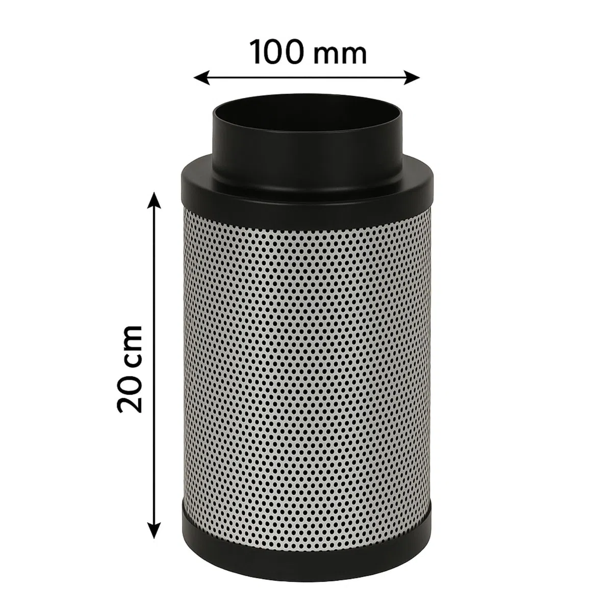 Weedness Airontek Filtro a Carbone Attivo Crescita 240 m³/h 100 mm 20 cm - Anti Odore Ventilazione Filtro Odore Filtro Estrazione Coltivazione Interna Esterna