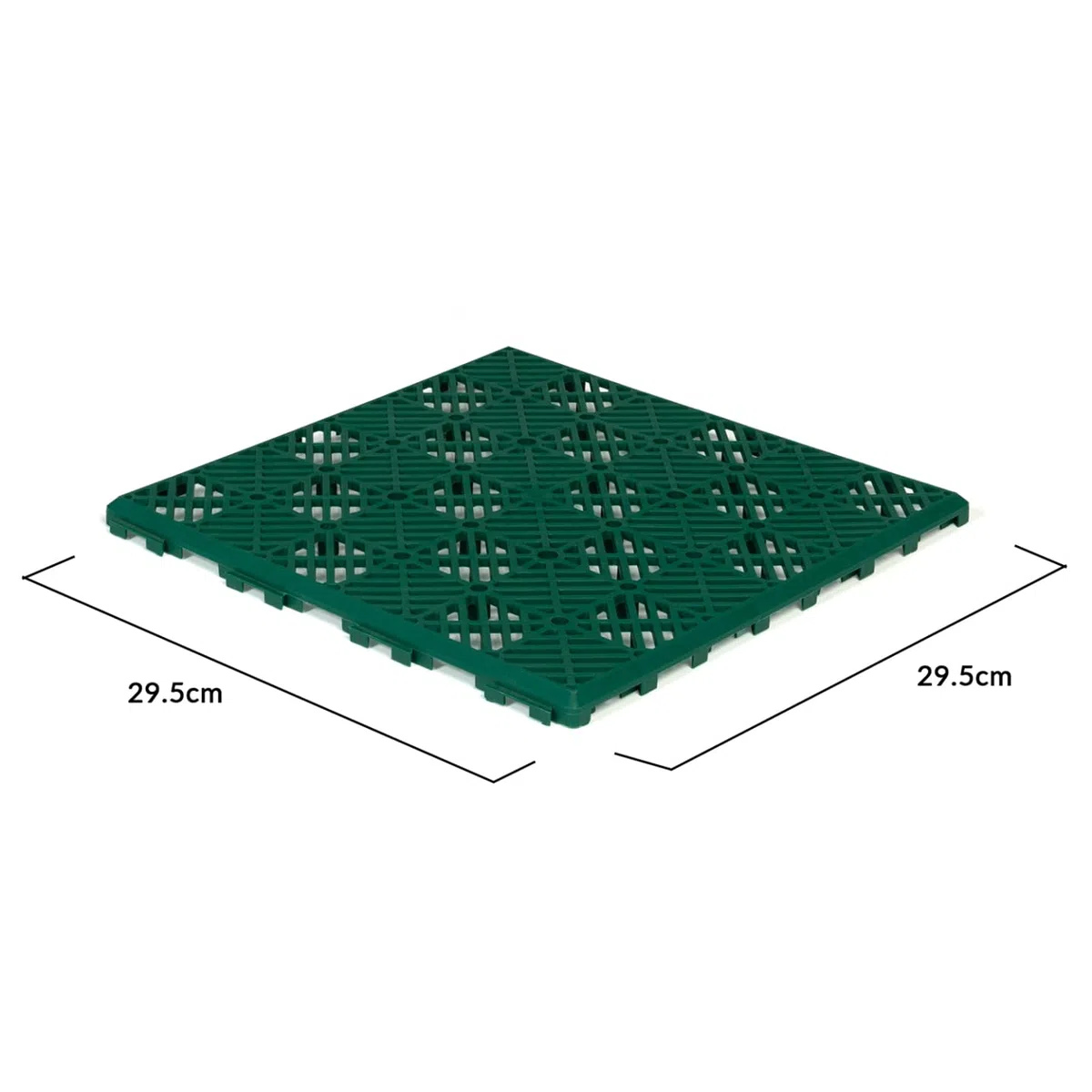 IDMarket - Set 10 pezzi piastrelle plastica pavimento giardino verdi 29,5x29,5 cm