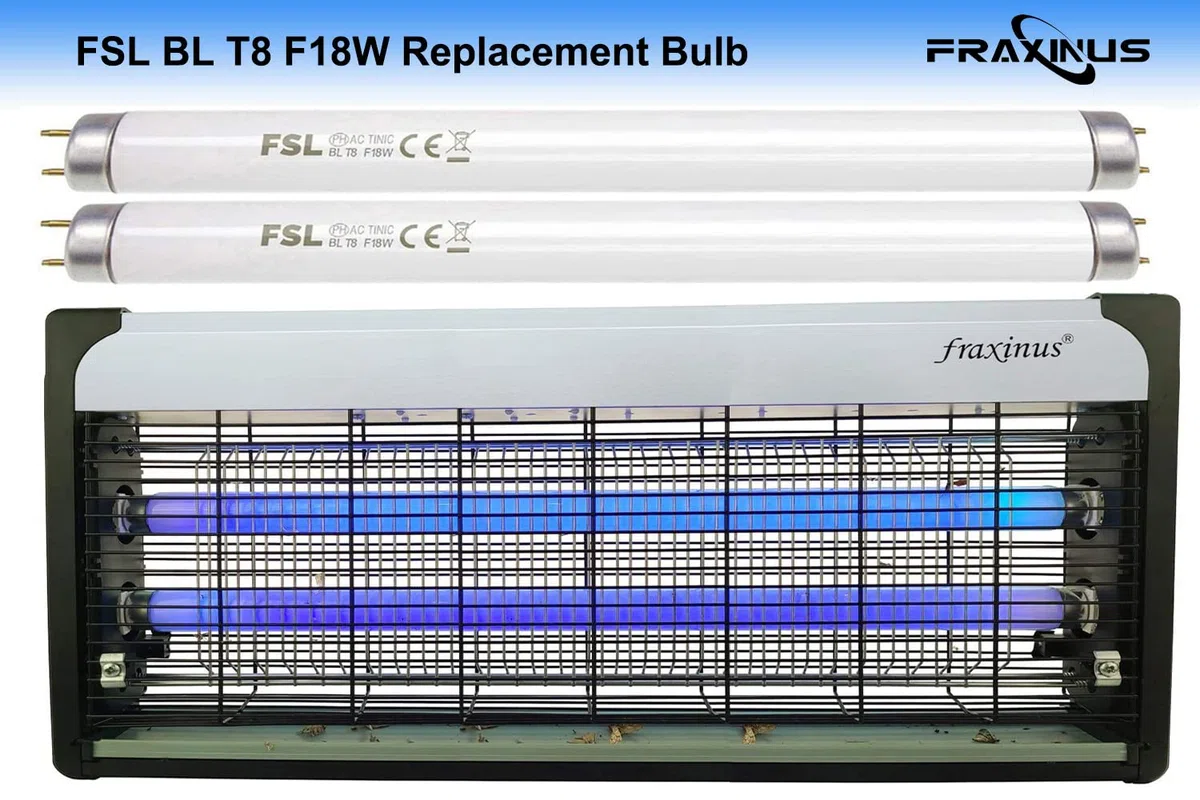 fraxinus 2 x 18W Lampadina FSL T8 UV Tubo, 23.4 in Ricambio Lampada per Zanzare, Luce Neon per 40W Zanzariera Elettrica/Ammazza Zanzare/Antizanzare/Cattura Insetti/Contro Mosche.