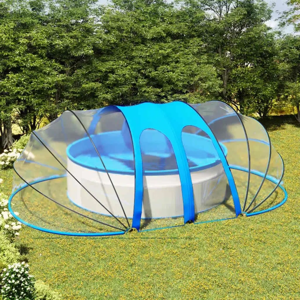 Piscina a cupola ovale, 620 x 410 x 210 cm, in PVC con telaio in fibra di vetro, copertura impermeabile per piscina fuori terra fino a 5 m, con porte arrotolabili, protezione UV