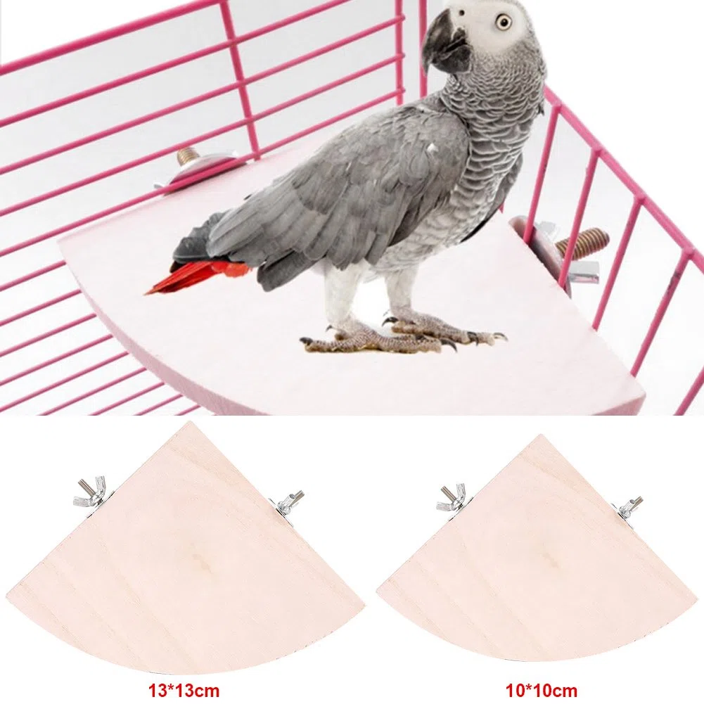 2pcs Piattaforma di Legno Gabbie per Uccelli Posatoio Legno Gabbia per Uccelli Accessorio per Voliera per Nidi Piattaforma Giocattolo per Pet Pappagallo di Criceto Caldo