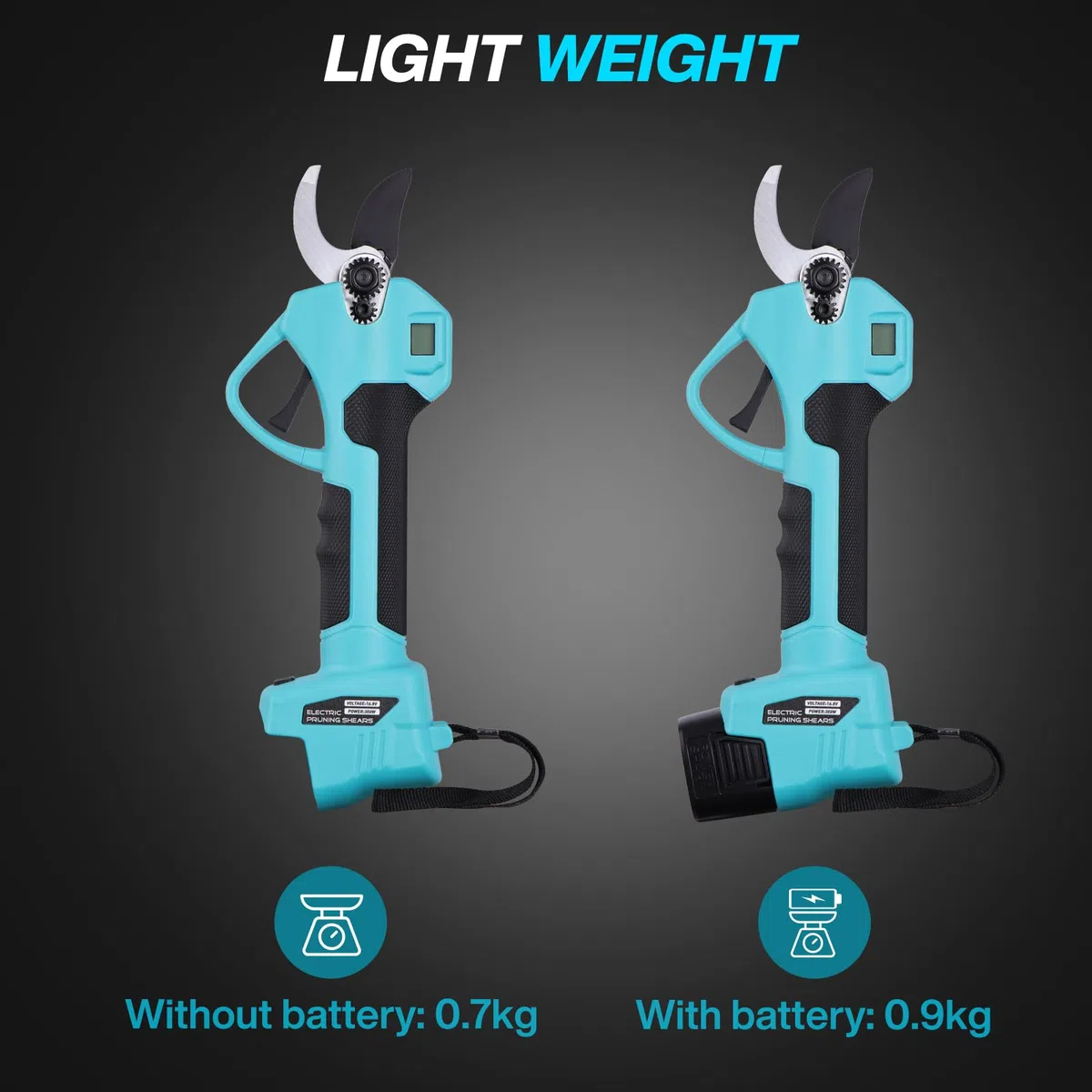 Forbici Potatura a Batteria: Cesoie a Batteria per Potatura con Regolabile 35mm con 2 Batterie 2000mAh, Display LED, Forbice potatura a Batteria per Potatura Giardino, Olivo Electric Pruning Shears