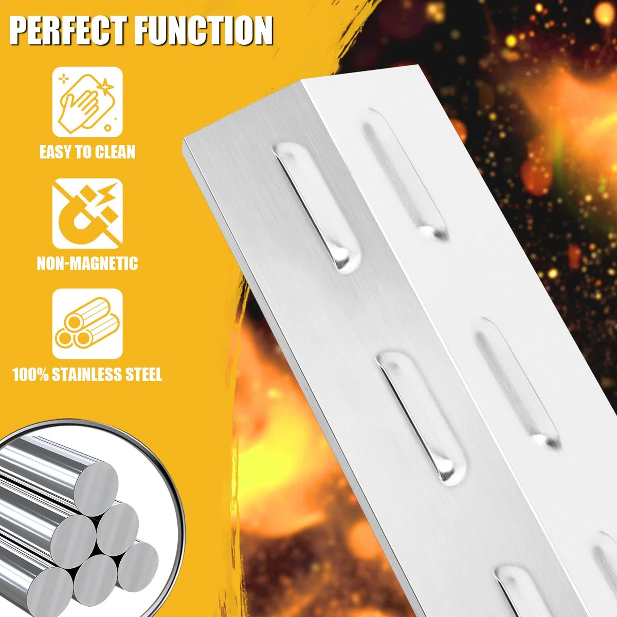 GFTIME 33,5 x 12 cm in acciaio inox piastra di calore pezzi di ricambio per Enders San Diego, 3 pezzi