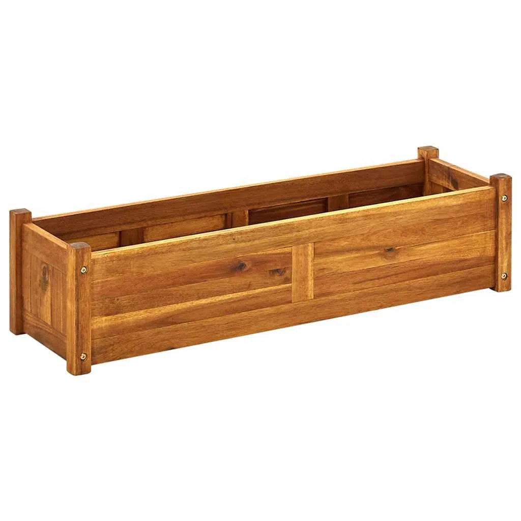 vidaXL Letto Rialzato da Giardino Marrone Vaso Fioriera Cassetta Piante Giardinaggio Portafiori Aperto Fioriera Balcone Terrazzi Legno Acacia