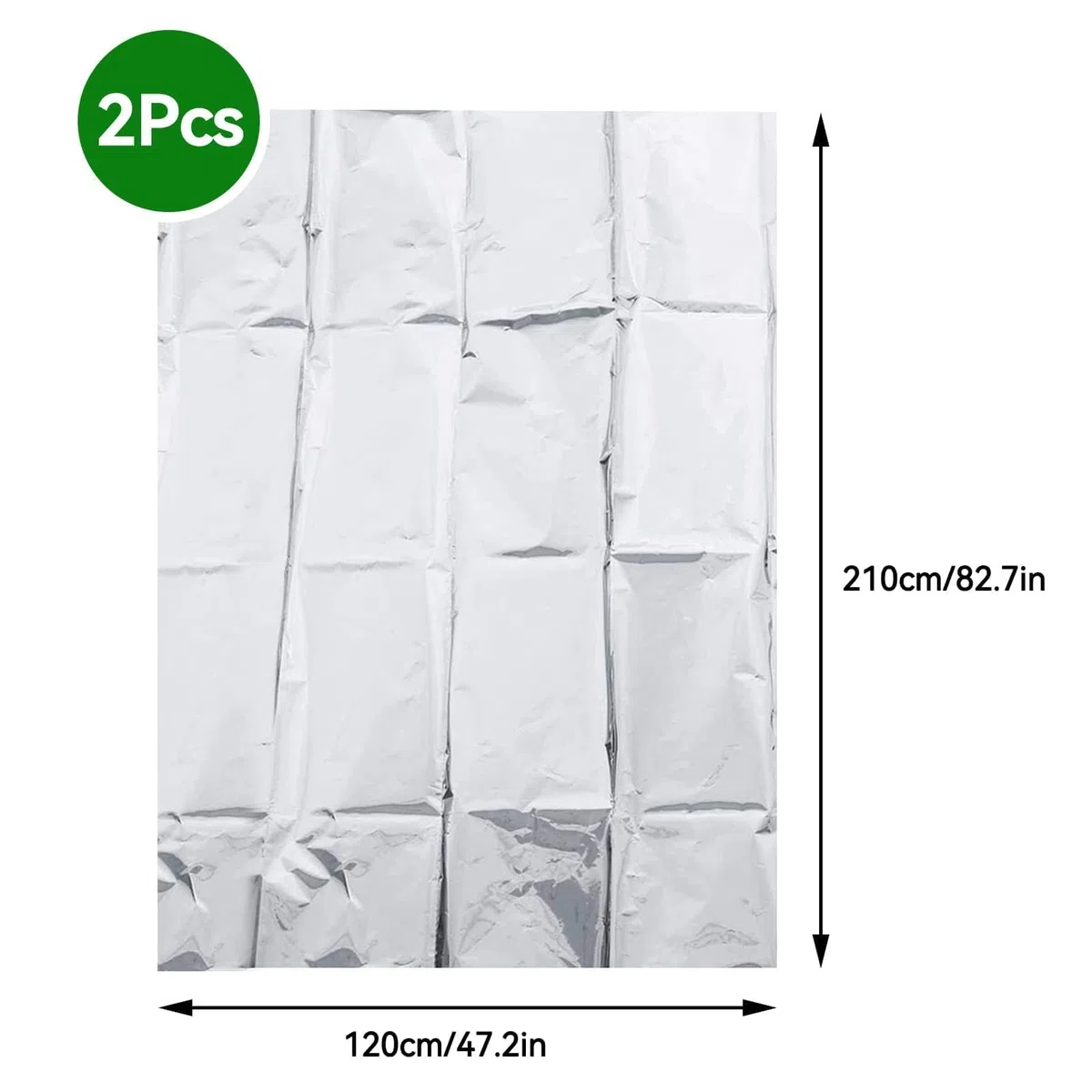 2 Pezzi Film Mylar per Serra e Giardino, Riflettenti 210 x 120 cm Argento Pellicola