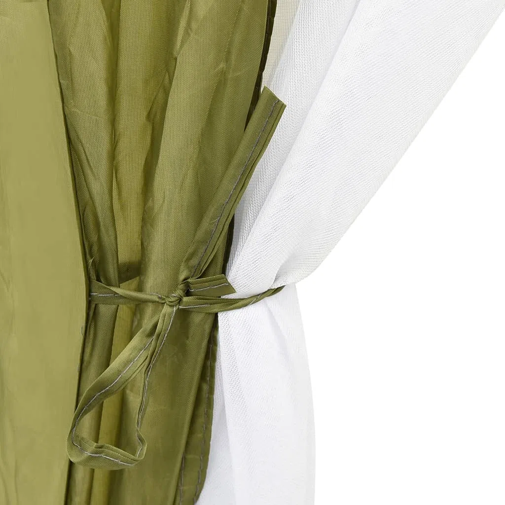 Mangloder - Tenda da piscina in tessuto, 590 x 520 x 250 cm, verde, per piscine, idromassaggio, vasca idromassaggio, piscina fuori terra, resistente ai raggi UV, con pareti laterali in rete e telaio