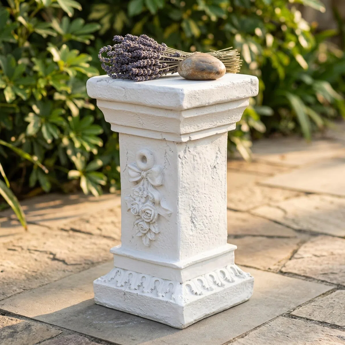 Piedistallo da Giardino per Statue, Supporto per Piante in Resina Resistente Alto 30 cm, Piedistallo da Esterno Resistente alle Intemperie per Sculture, Vasi da Fiori