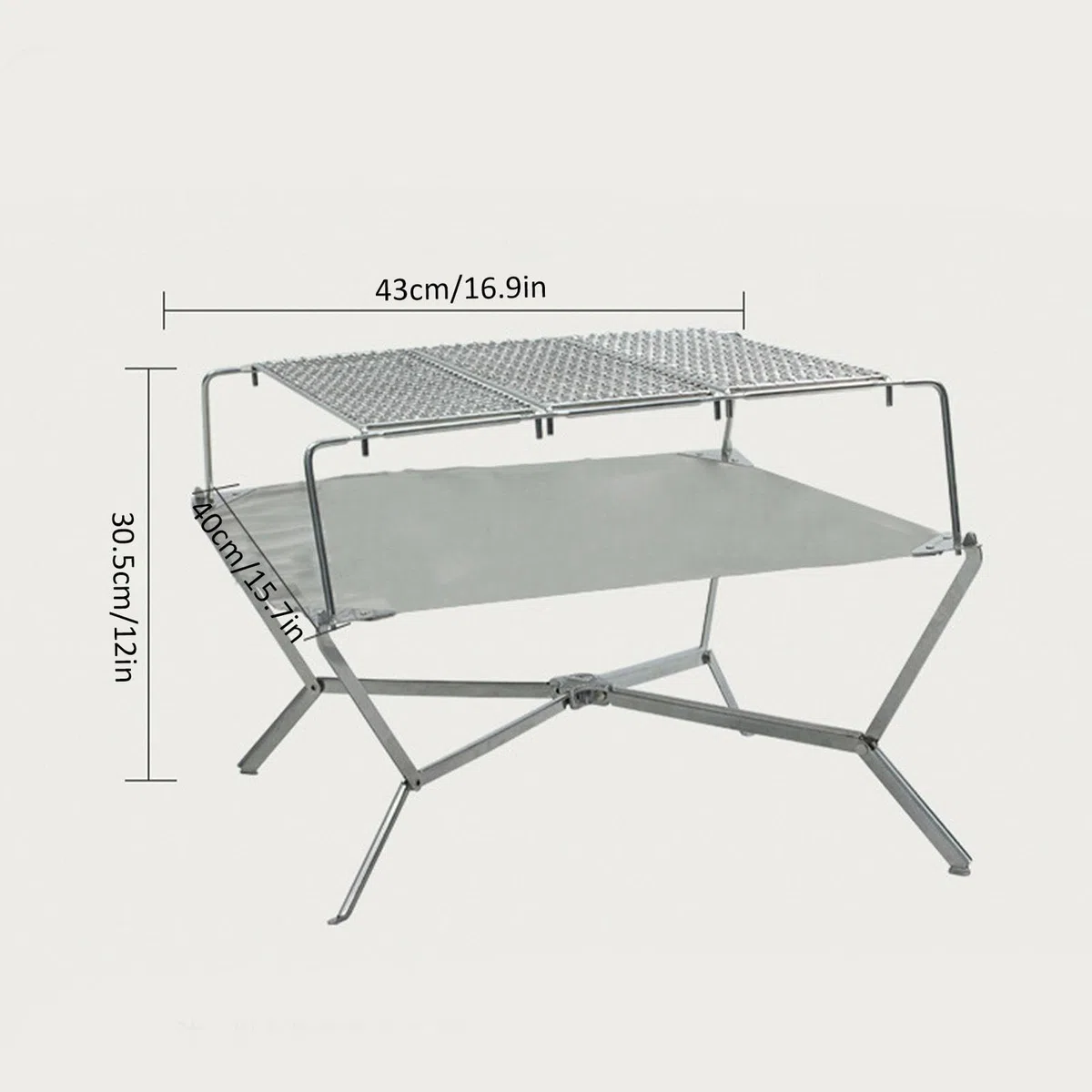 Barbecue portatile a carbonella, portatile, pieghevole, in acciaio inox, per cucinare all'aperto, escursionismo, campeggio, picnic | Griglia da campeggio portatile Griglia da campeggio pieghevole in acciaio inossidabile Griglia a carbone per picnic in