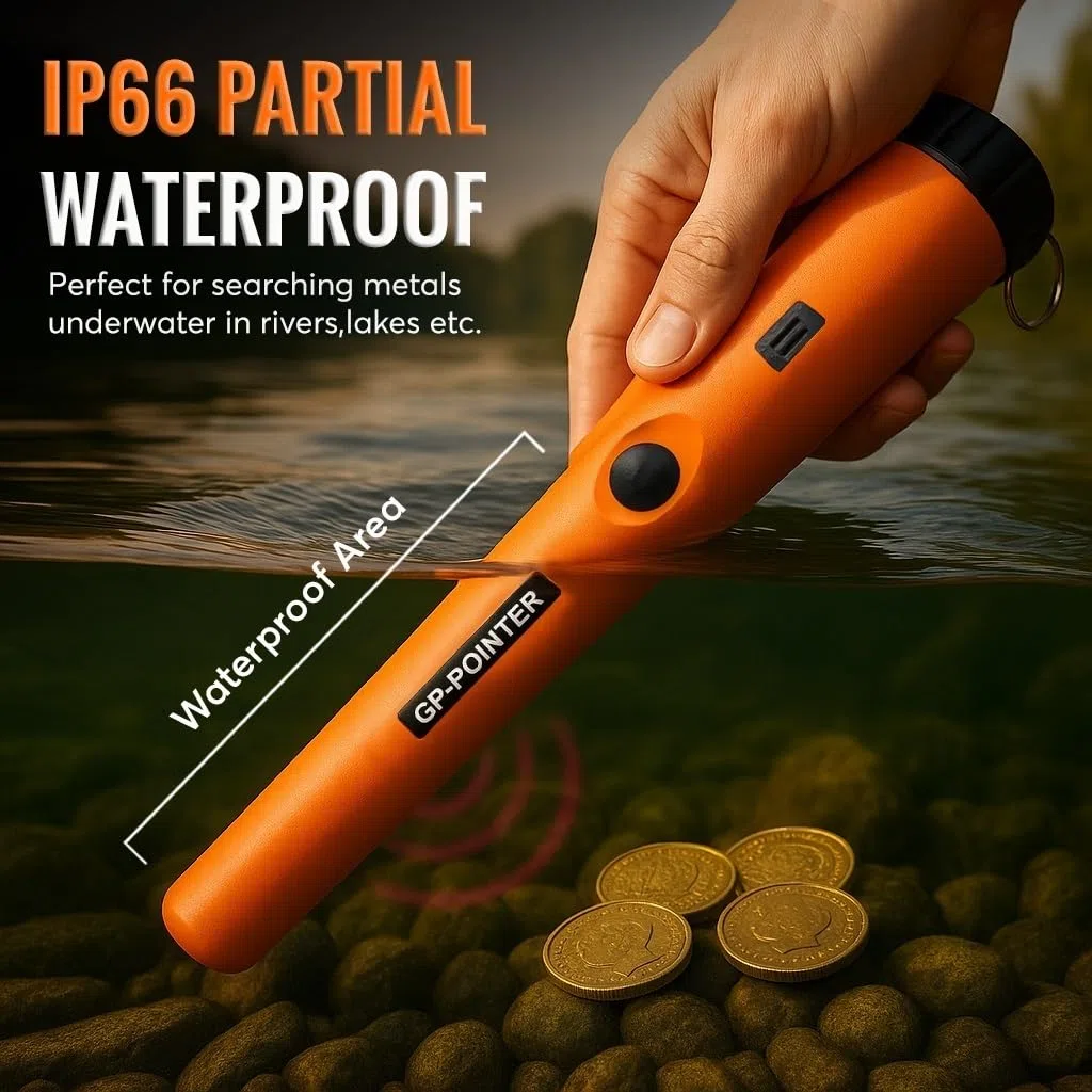 GLOBAL TECH Metal Detector Pinpointer, Professionale IP66 Impermeabile Palmare Pin Pointer Bacchetta Puntatore Puntatore di Ricerca Tesoro Individuazione Sonda con Batteria 9V per Adulti e Bambini