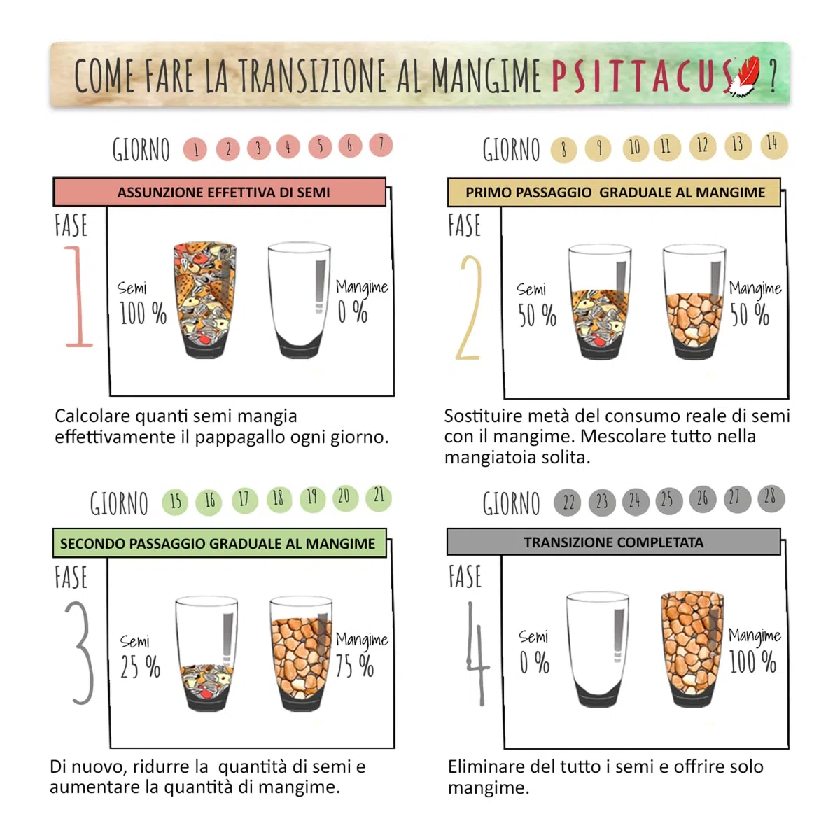 Psittacus Omega 800 g | Mangime completo per Ara, ecletti, cenerini ed altri pappagalli africani | Alimento premium per uccelli, 100% no-GMO