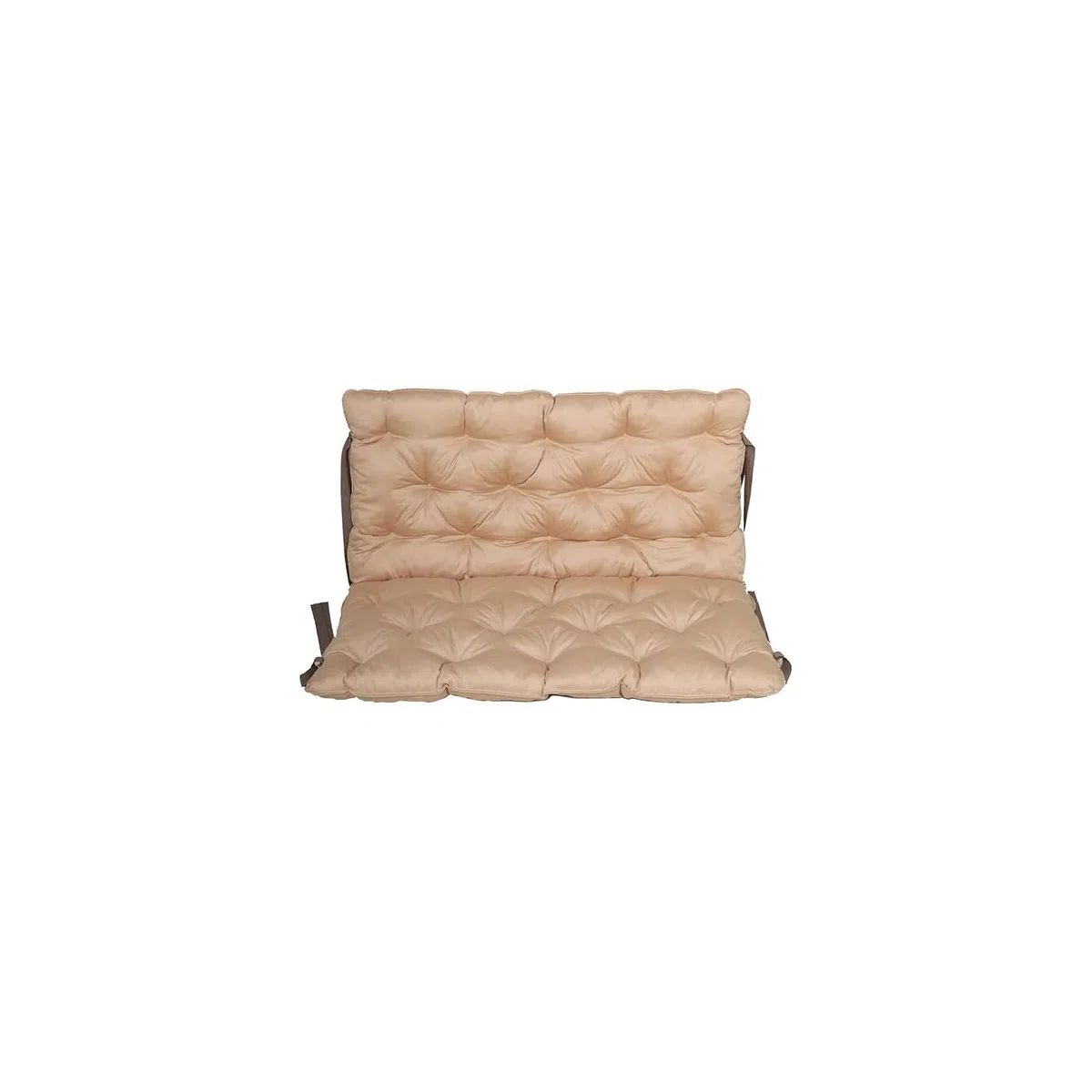 Cuscino per Panca con Schienale Seduta e Cuscino Schienale con Cinghie Circa 100x98 cm Imbottitura Beige