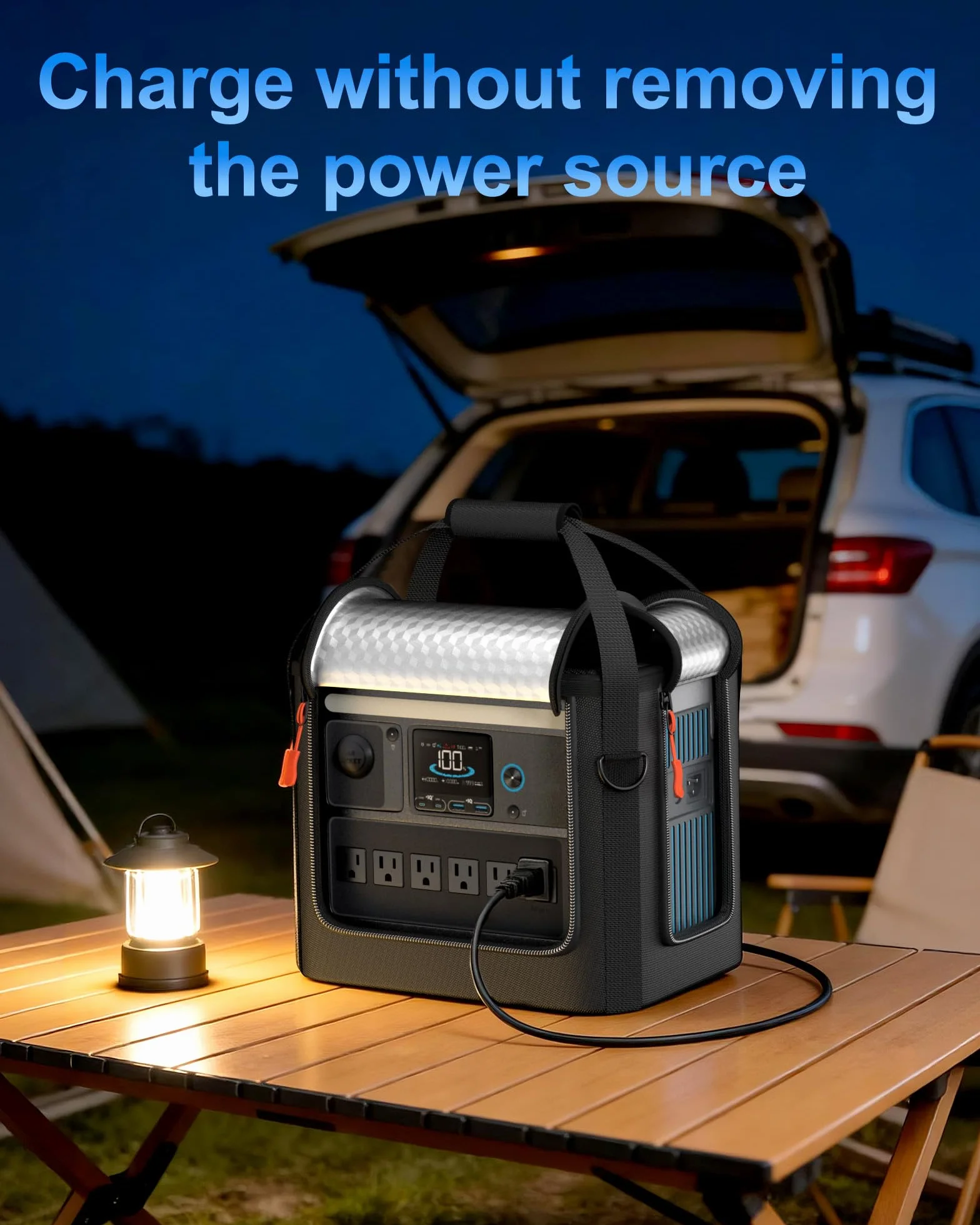 Hautton Borsa da trasporto per Anker SOLIX C1000/ C800/ C800 Plus Stazione Elettrica, Borsa di Protezione con Tracolla e Maniglia per Generatore Elettrico Portatile, Custodia per Power Station -Nero