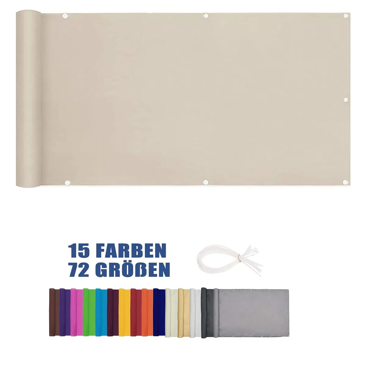 Fascette stringicavo in nylon resistenti alle intemperie per balcone, 8,5 m, protezione UV, per veranda e patio, colore marrone