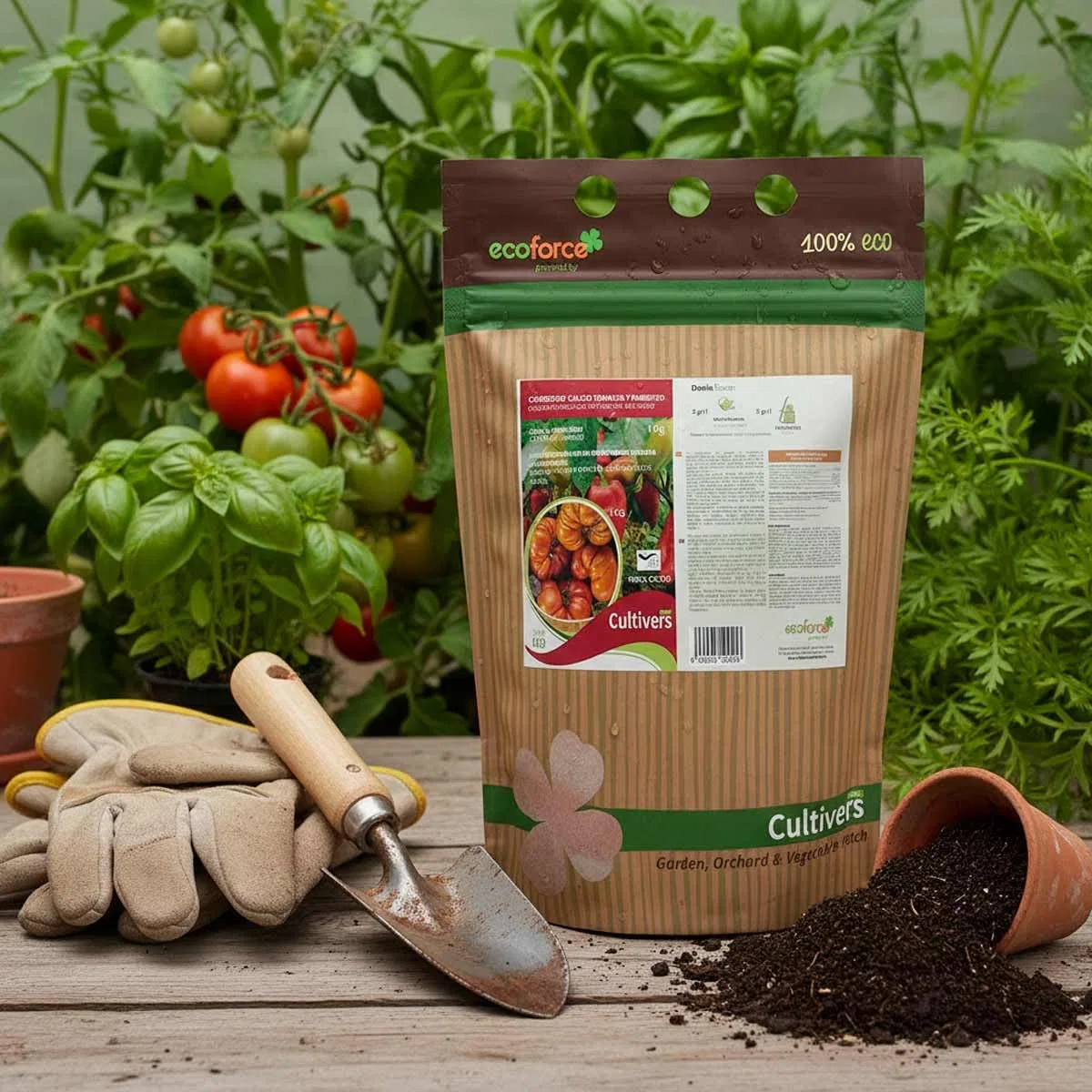 CULTIVERS Concime al Calcio per Pomodori e Peperoni 1 kg Biologico a Azione Immediata Correttore di Carenze Migliora la Fruttificazione e Rafforza la Resistenza Naturale della Coltura