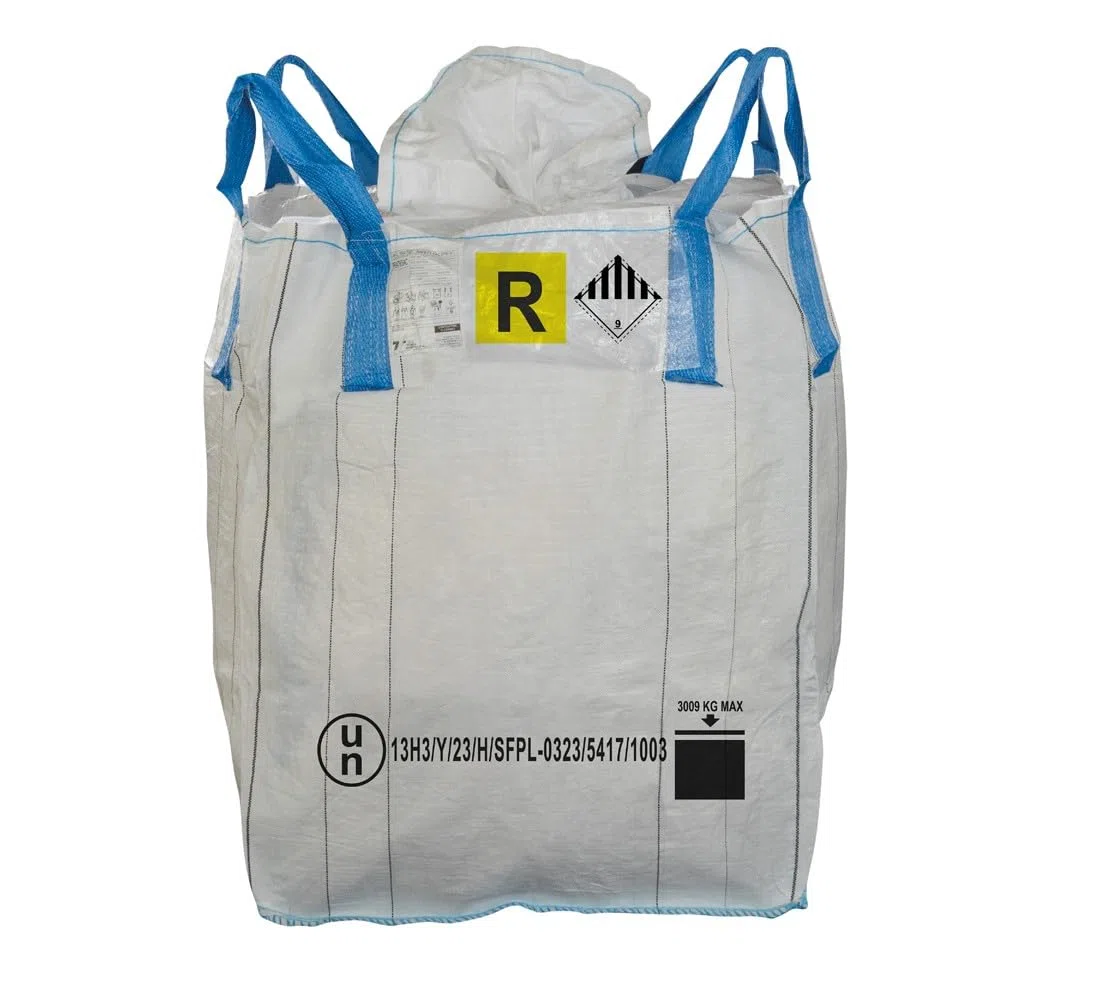 SACCONI BIG BAG OMOLOGATI tubolari per rifiuti pericolosi ADR 13H3/Y 90x90x120cm 5 pz