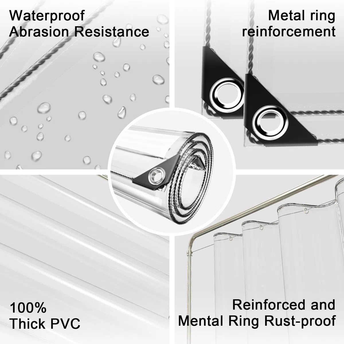Piano impermeabile trasparente, piano di copertura in PVC con orecchie e legame per cavi, robusta copertura resistente alle rotture per campeggio, piante, serra, auto, terrazza e padiglione (2X4M)