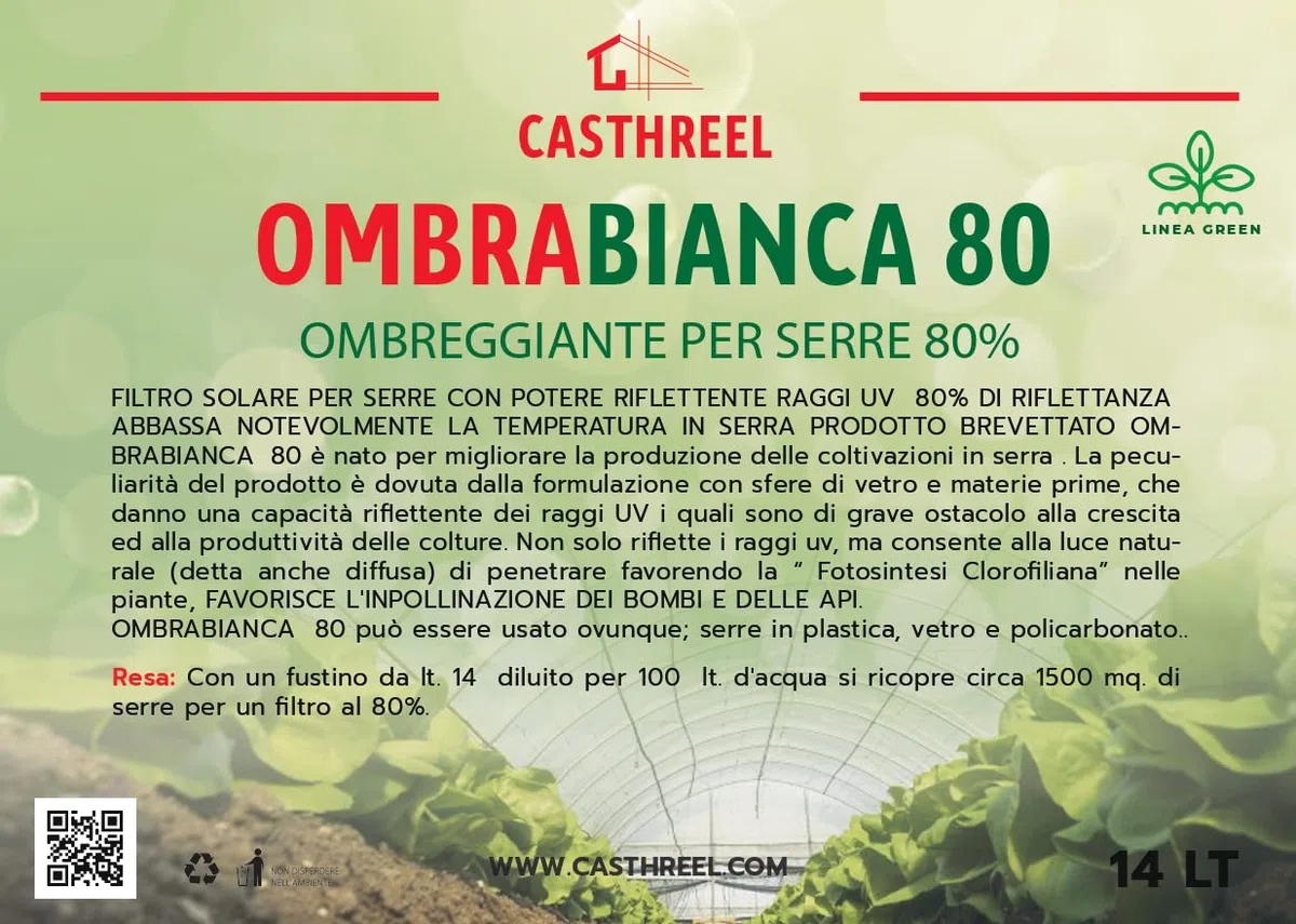 OMBREGGIANTE PER SERRE POTERE FILTRANTE 80%-OMBRABIANCA 80 - FUSTO DA 14LT