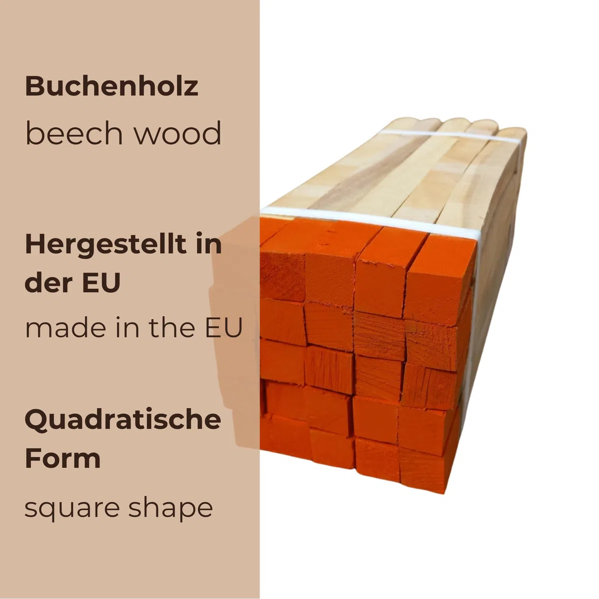 25 Paletti in Legno di Faggio 25x25 mm – Lunghezza 40 cm – Punta Verniciata Rossa – Paletti di Riferimento per Rilievi Geodetici e Segnalazione – Pali da Giardino e Recinzione Robusti