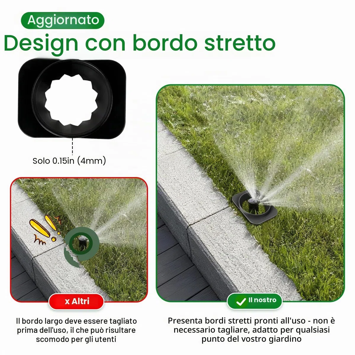 12 confezioni di protezioni per testa spruzzatore - Protezioni per testa spruzzatore per prato, protezioni a ciambella in plastica per proteggere gli spruzzatori dai danni (12, Nero)