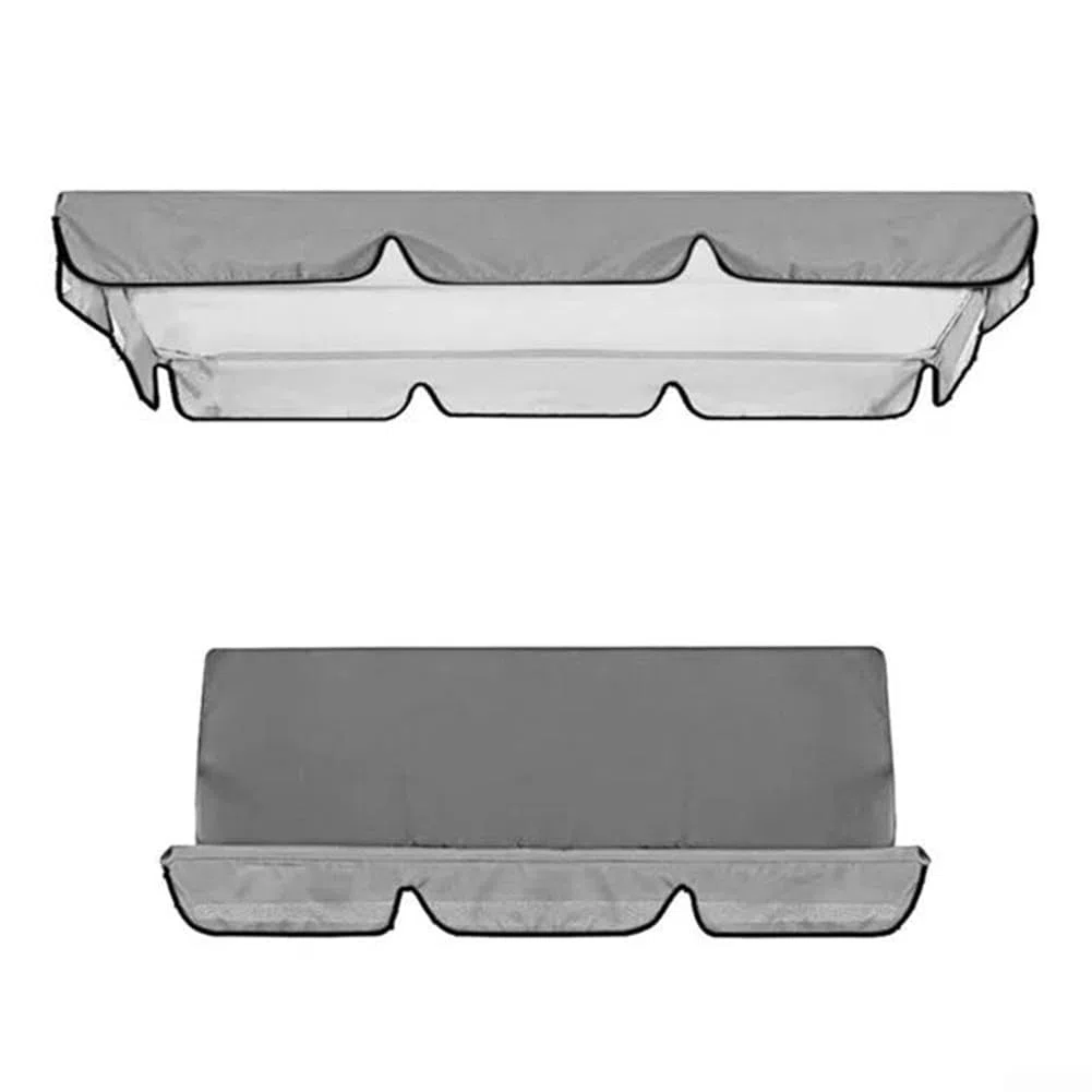 Set di Copertura di Ricambio per Dondolo da Giardino, 3 posti, Impermeabile, in Tessuto Oxford 210D, Copertura per Sedia a Dondolo (Grigio, 164 x 114 x 15 cm)