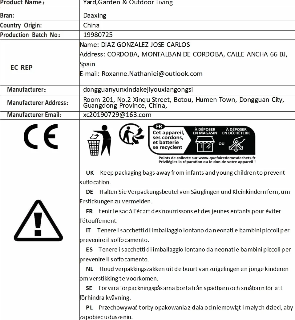 Daaxing Copertura protettiva in tessuto Oxford 210D per esterni, protezione solare, antipolvere, impermeabile, per mobili da patio (L: 158 x 76 x 71 cm)