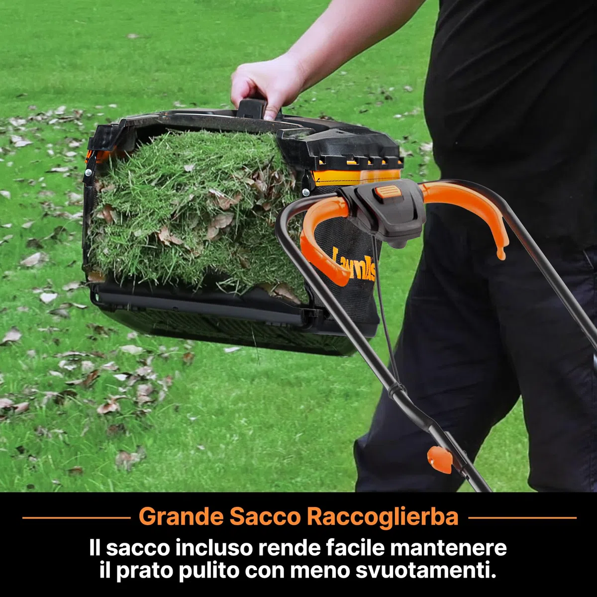 LawnMaster CLM2432K - Tosaerba a batteria 24 V, 32 cm, larghezza di taglio 150 m², altezza di taglio 25-65 mm, batteria da 4,0 Ah + caricatore