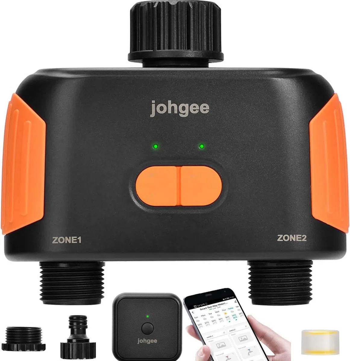 Timer Irrigazione Wifi 2 vie, Computer Giardino, Controllo Automatico Intelligente con App/Voce, Per Serra