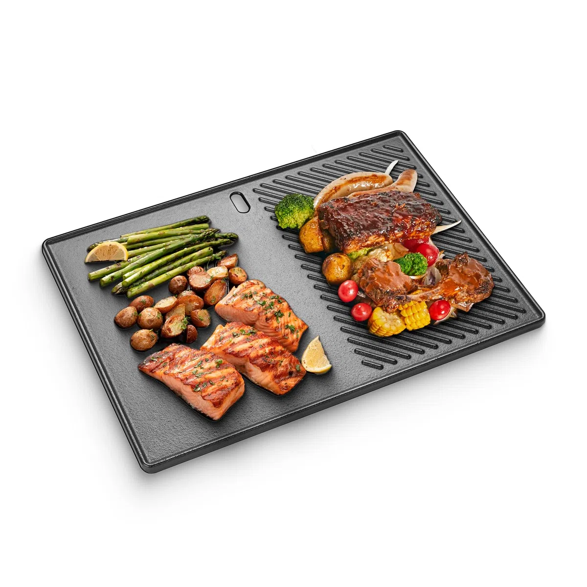 Piastra in ghisa, 43,5 x 31,5 cm, ricambio per bruciatori Landmann Triton 3/4, Enders Broil King Baron/Monroe PRO 4, Boston 4/6