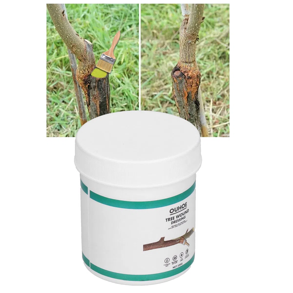 Sigillante Per Potatura di Ferite da Albero da 100 G, Riparazione di Corteccia D'albero Medicazione Per Medicazione Per Rimozione di Ceppi di Ferite da Albero Guarnizione Per Alberi E Arbusti Per Albe