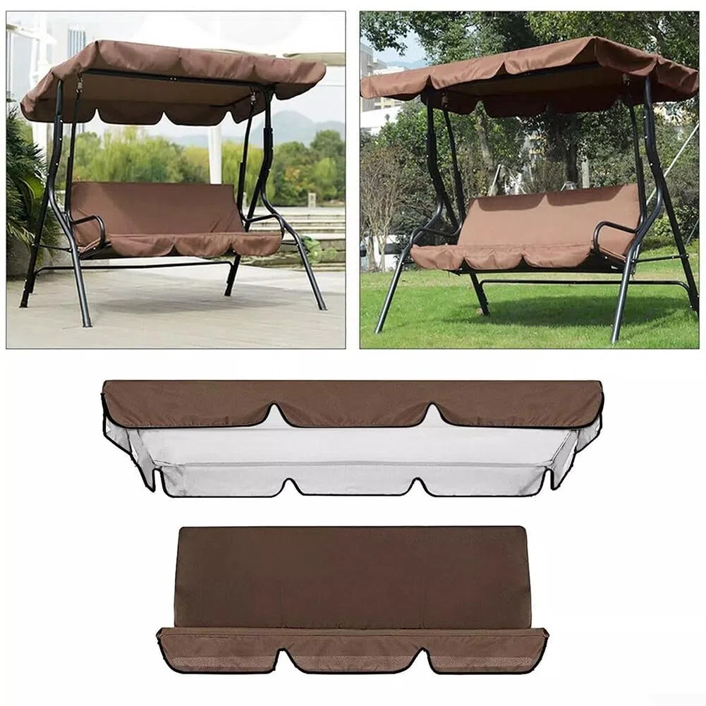 Set di Ricambio per Dondolo da Giardino Tessuto Oxford 210D 3 Posti Impermeabili, Resistenti al Aole per Protezione dei Mobili da Esterno (grigio, 164 x 114 x 15 cm)