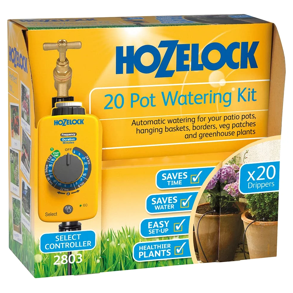 Hozelock Programmatore AC1 Kit di IRRIGAZIONE 20 GOCCIOLATORI IRRIGAZIONE Giardino Giardinaggio Esterno