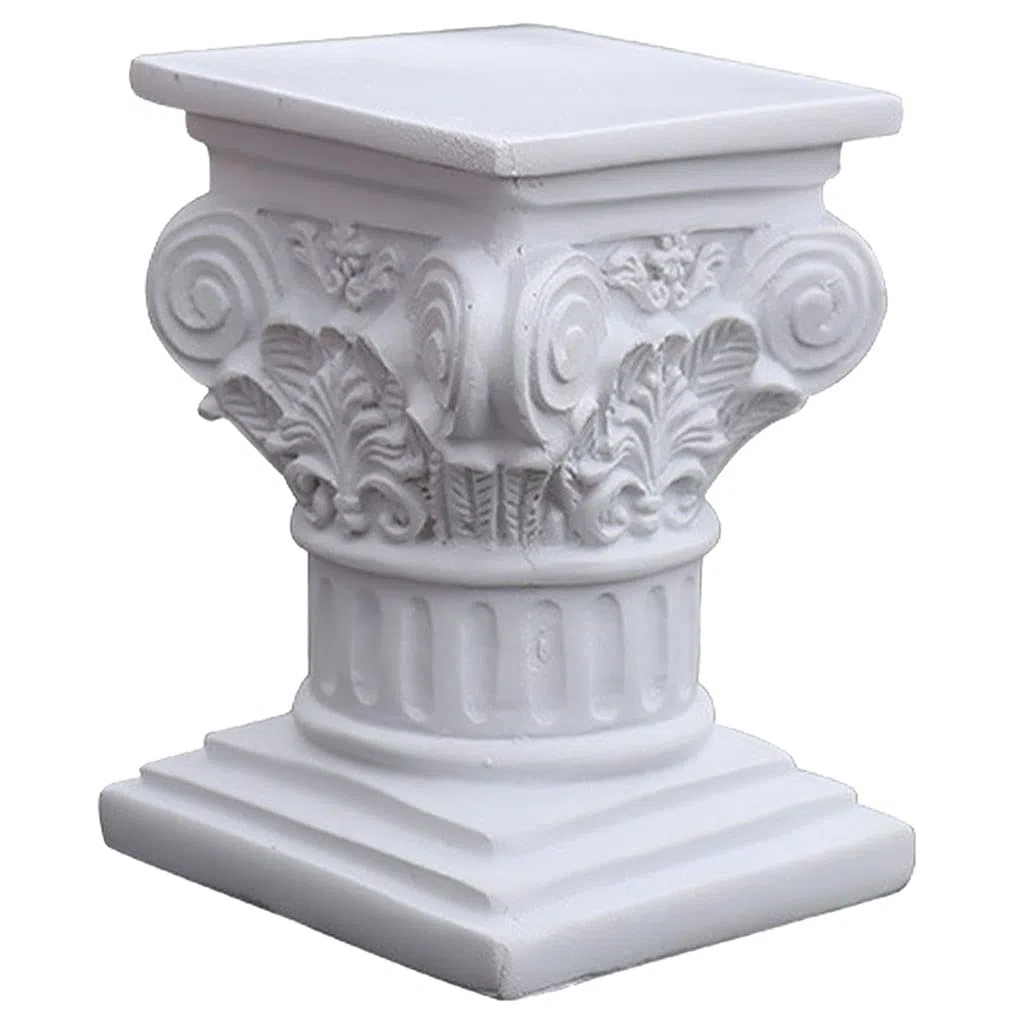 pistro Colonna greca romana in resina, scultura decorativa leggera per casa e giardino, base per statua, portacandele, supporto per piante (quadrato S)