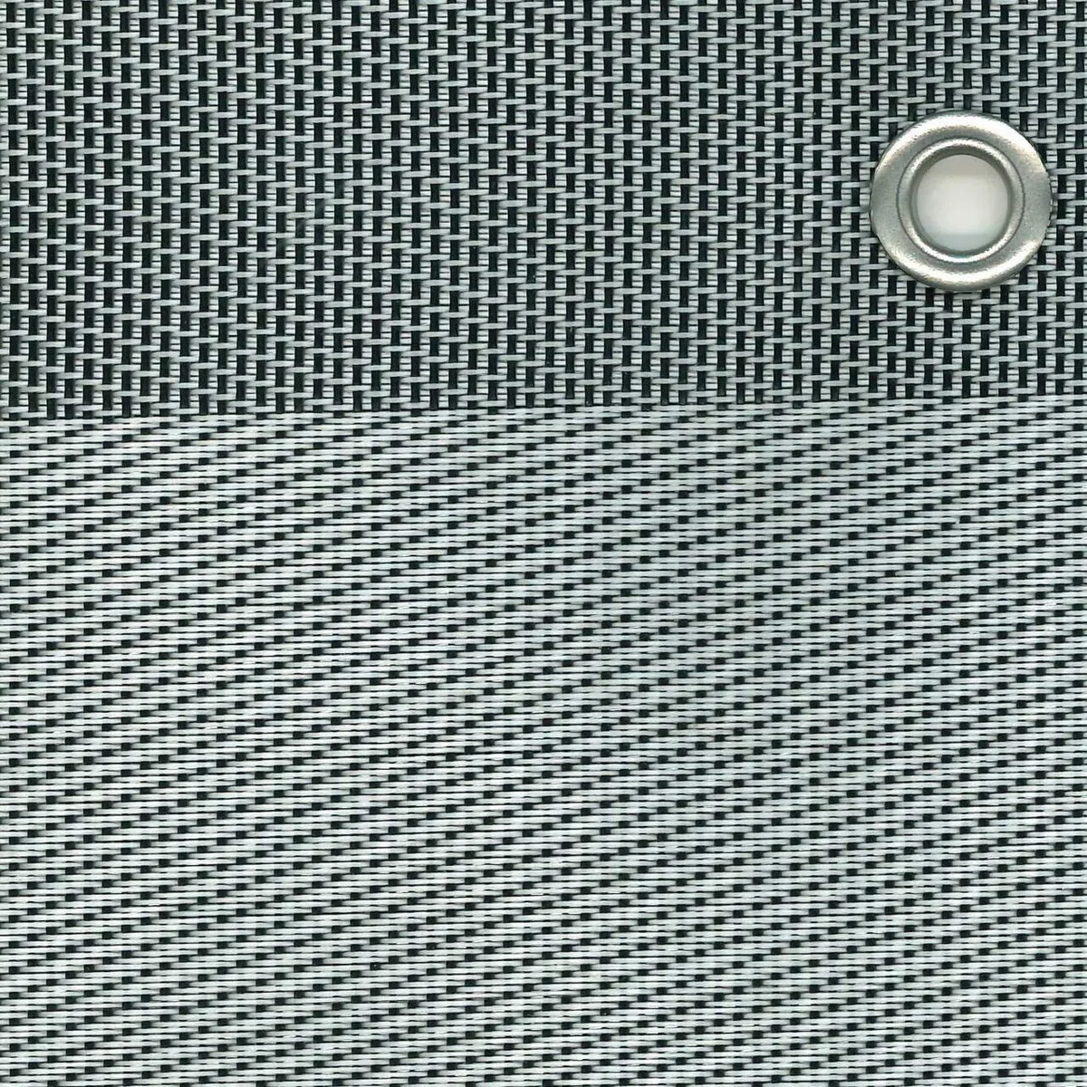 TENAX Rete Tessuta Decorativa Frangivista in PVC e Poliestere, Texstyle Double, Argento, 1,00x5 m
