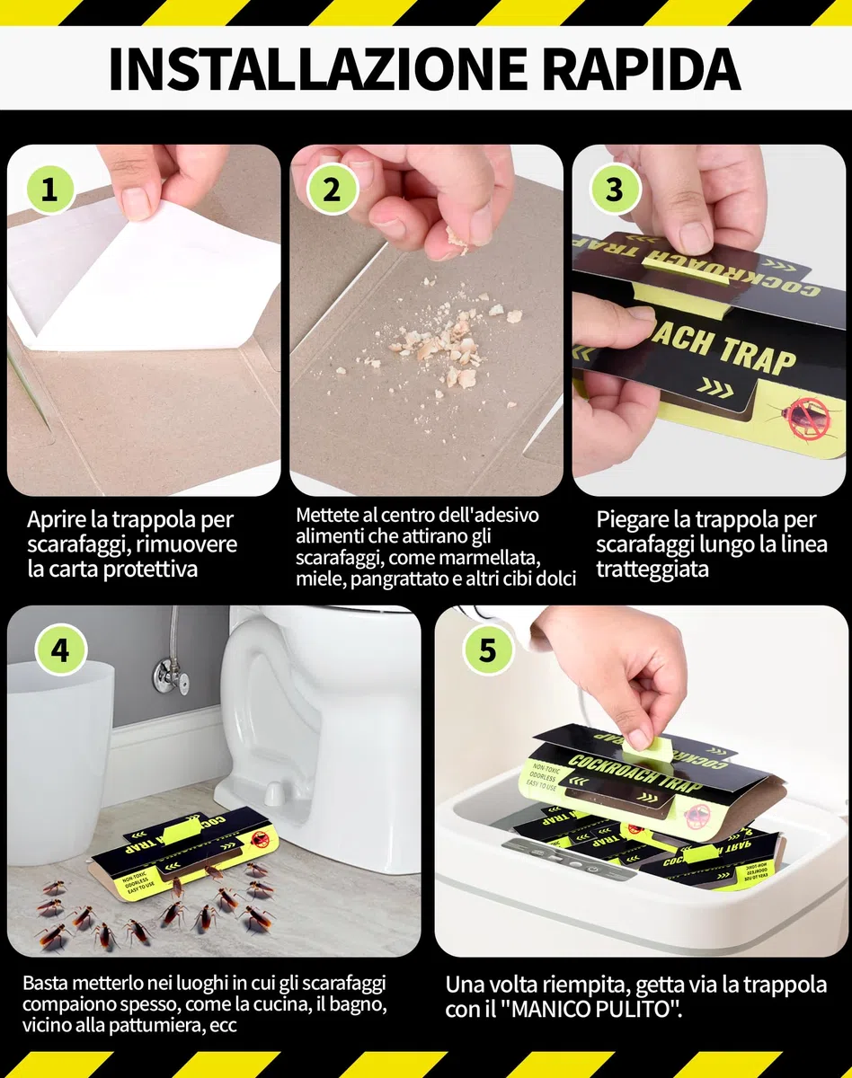30 Pezzi Trappole Scarafaggi e Blatte Atossico e Insapore Trappola per Eliminare Scarafaggi Anti Blatte per Casa, Cucina, Soggiorno, Bagno, Ufficio, ecc, Proteggi i Bambini e gli Animali Domestici