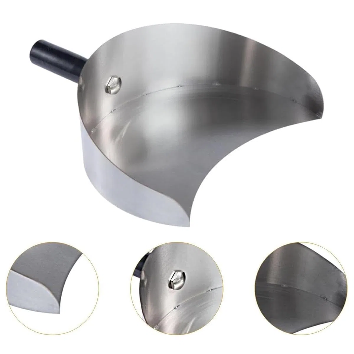 Paletta raccogli-carne 22,5 x 17,5 x 8 cm in acciaio inox, pala per kebab - Pratica pala per kebab per barbecue, macchina per shawarma