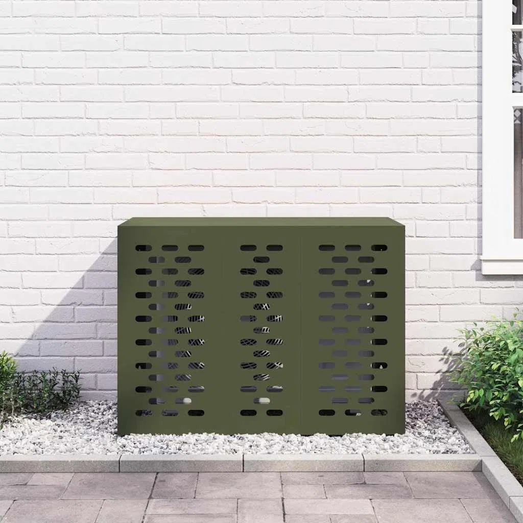 Copertura per condizionatore d'aria, in acciaio, 110 x 50 x 80 cm, resistente alle intemperie, per dispositivi esterni, protezione da pioggia, neve, sole, polvere, per balcone, terrazza