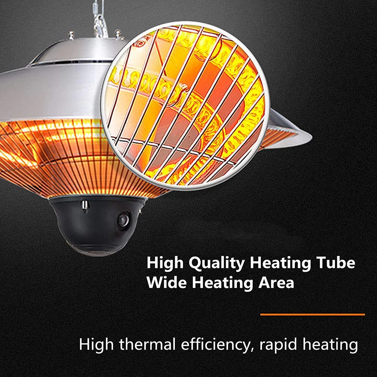Riscaldatore Elettrico per Patio, riscaldatore di Calore sospeso per Gazebo da Esterno Montato a Parete a soffitto, riscaldatore per Garage, Riscaldamento a Tubo antincendio alogeno a Infra