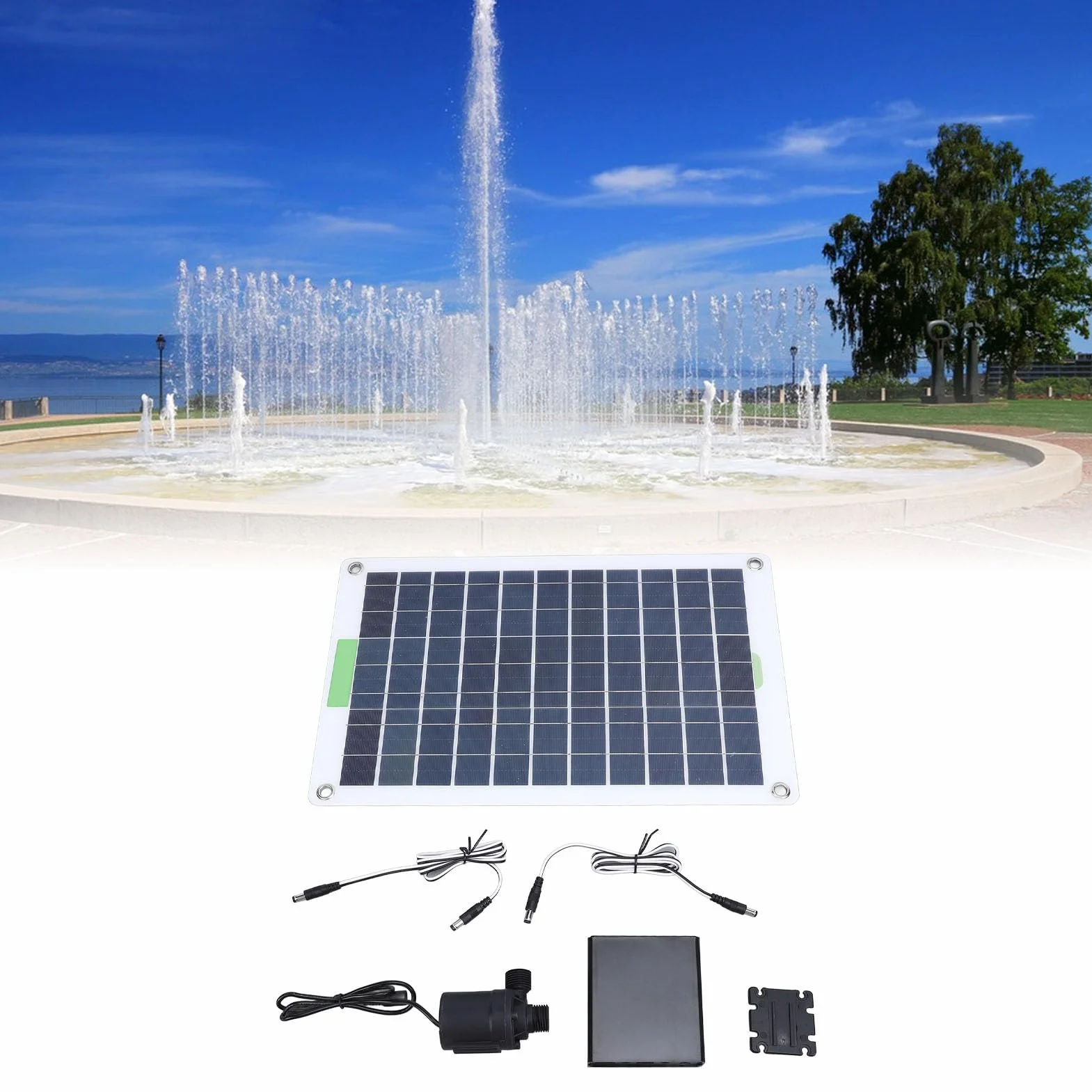 Pompa per Acqua Solare, Pompa per Fontana Ad Energia Solare Monocristallina da 100 W con Scatola di Accumulo di Energia, Pompa per Fontana per Bagno per Uccelli Solare con
