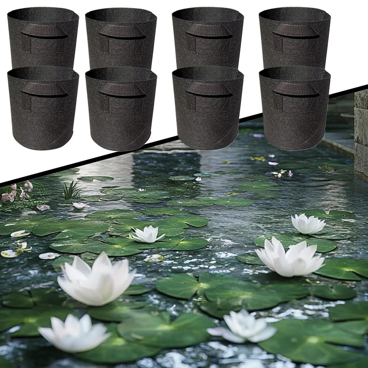 Generico Vasi per Piante da Laghetto | Contenitore Per Laghetto In Tessuto Non Tessuto,per Giardino Acquatico Pieghevole Leggero Facile da Conservare Utilizzabile in Cortile