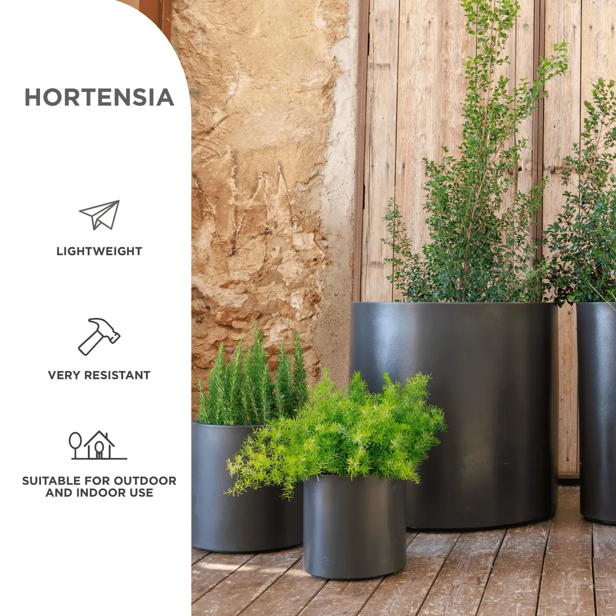 newgarden vaso rotondo bronzo 40 x 40 cm, fioriera per esterno e interno, terrazza, giardino e piscina – Hortensia 40