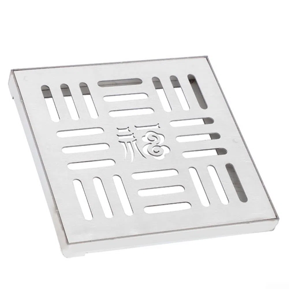 Griglia di scarico in acciaio inox per esterni, per giardini e vialetti (150 x 150 x 20 x 2 mm)