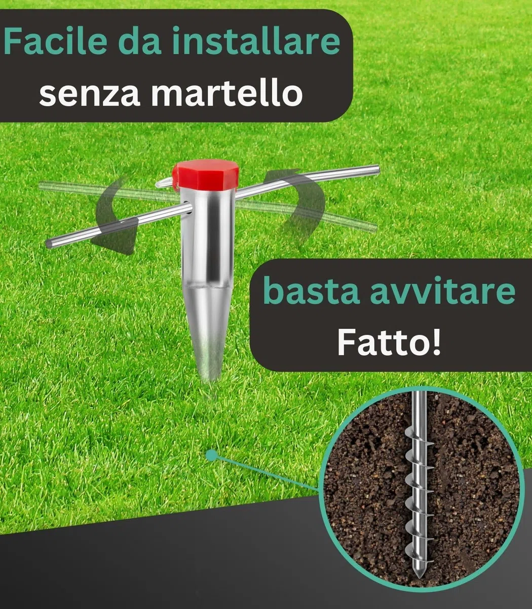 dszapaci Manicotto a Terra per asciugabiancheria rotativo Ø25-55mm Ancora a Terra Supporto per ombrellone Punta a Terra Manicotto a Vite da Spiaggia Ancora a Terra Manicotto a Vite Manicotto a Terra