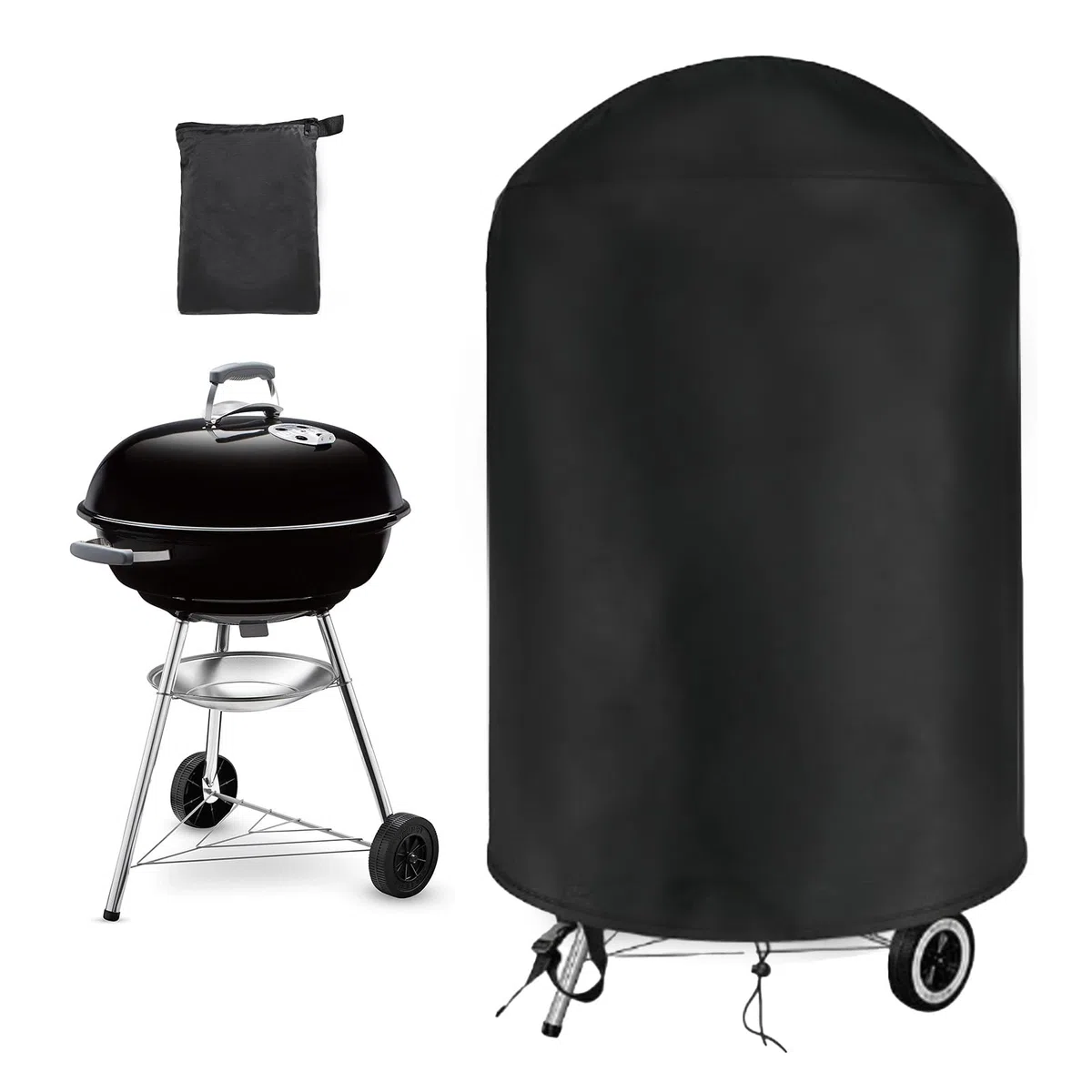 Copertura per Weber Barbecue 57cm, Telo Impermeabile da Esterno in Oxford 420D Resistente alle Intemperie, Accessori (Φ71x68 cm)