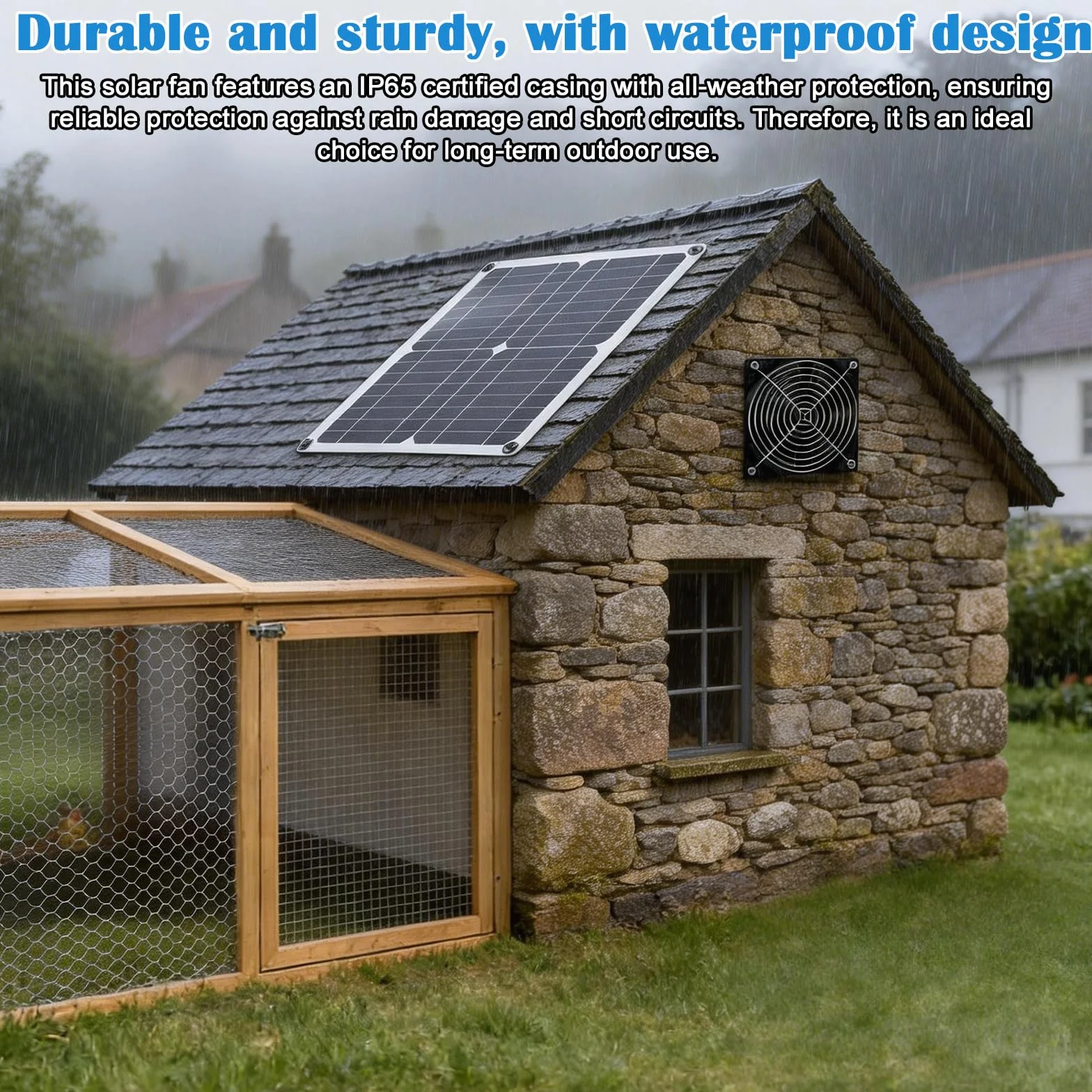 PORFOYO Kit Ventola per Pannello Solare,12W Ventilatore Alimentato da Pannello Solare,Ventilatore Solare,Kit Ventilatore Pannello Solare per Pollaio,Serra,Capanno da Giardino(Doppia Ventola)