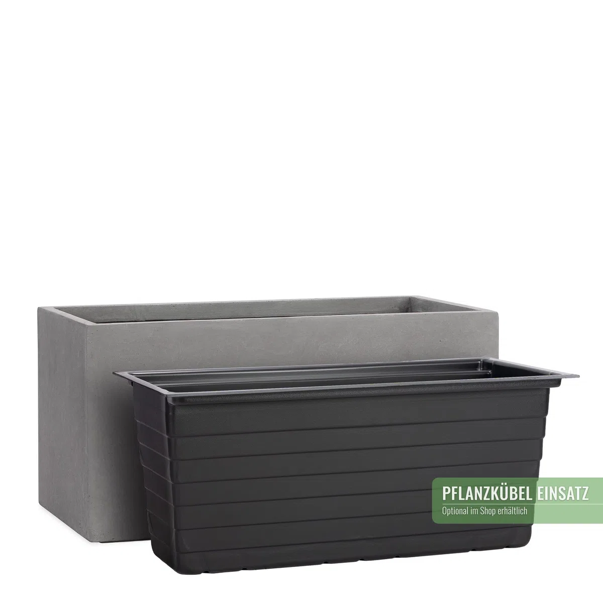 Pflanzwerk® Fioriera Vaso di Fiori Vetroresina TUB Grigio 30x60x30cm *Fioriera Resistente al Gelo* *Protezione UV* * Beni di qualità*